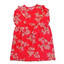 Tea Collection Girls Dress Size 12 Years Red Floral Pattern Cotton Knit