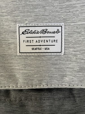 Eddie Bauer First Adventure Hiking Backpack Gray Brown Leather Trim