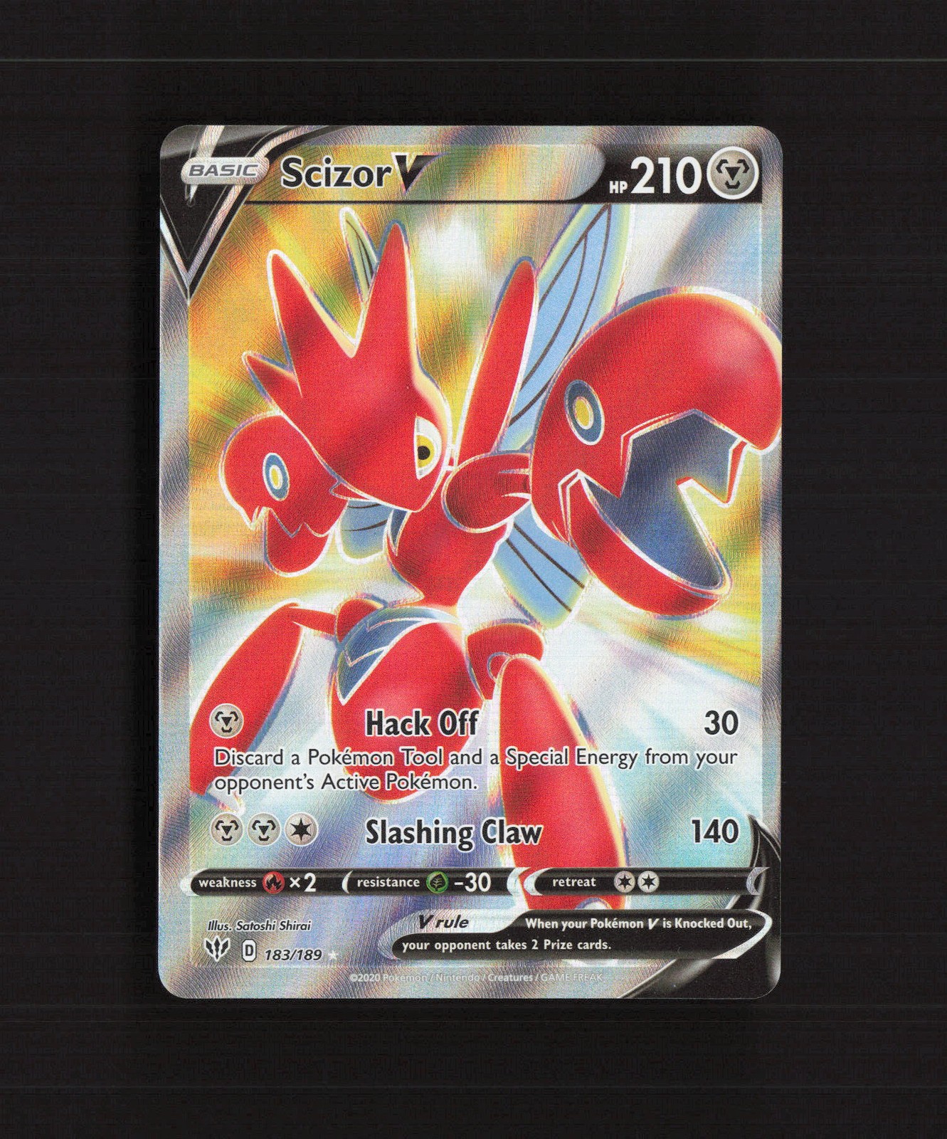 Scizor V 183/189 Darkness Ablaze Full Art Ultra Rare Holo Pokemon Card NM