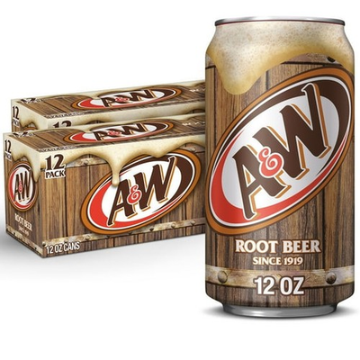 #ad Aamp;W Root Beer Soda Pop 12 fl oz 12 Pack Cans Classic Carbonated Refreshing $3.75