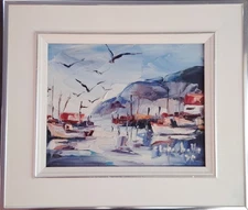 Original Oil Painting/Signed/1979/L'Anse A Valleau/Quebec Canada/Nautical/Art