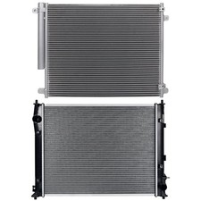 1 x Aluminum Core Radiator + 1 x AC Condenser For 2016-2019 Honda Civic