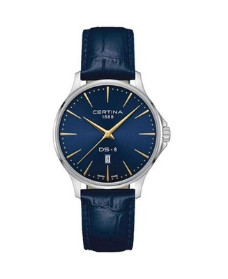 CERTINA Men Analog Quartz Casual Watch Classic Dress Blue Dial Waterproof Round
