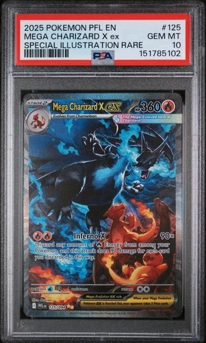 Mega Charizard EX #125 SIR PSA 10 GemMint 2025 Phantasmal Flames Pokemon Card