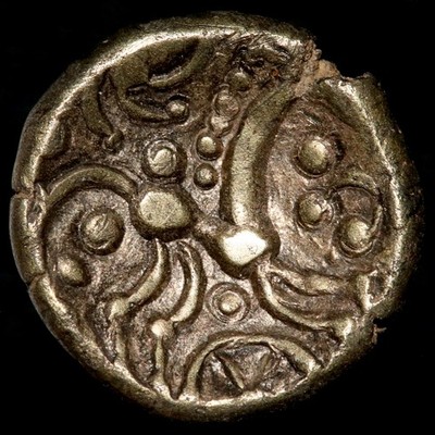 Celtic, East Wiltshire. AV Stater, 50-35 BC. Savernake Forest type. Rare.