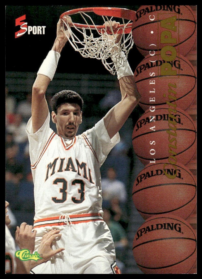 Constantin Popa CBA Rookie 1995 Classic Five Sport #41 Rapid City Thrillers
