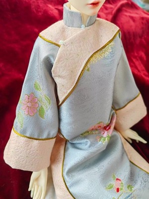1/3 1/4 Archaic Wide-sleeved Cheongsam Embroidered Ancient Chinese Hanfu Fit BJD