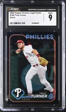 2024 Topps Chrome Logofractor Trea Turner #169 Black Refractor /10 CGC 9