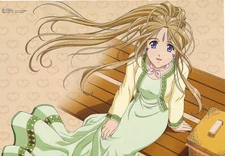 Anime ah my goddess belldandy girls bench purple eyes Custom Gaming Mat Desk