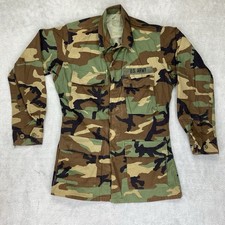 US Army Woodland Camo Jacket Mens Small Long Hot Weather Year 1999 VTG