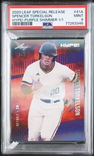 PSA 9 Spencer Torkelson 2020 Leaf Hype #41A Rookie Card Purple Shimmer #1/1