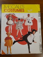 McCall's 8445 Costume Halloween Sz Sm Patterns Dalmation Ghost Bunny Bear Cat