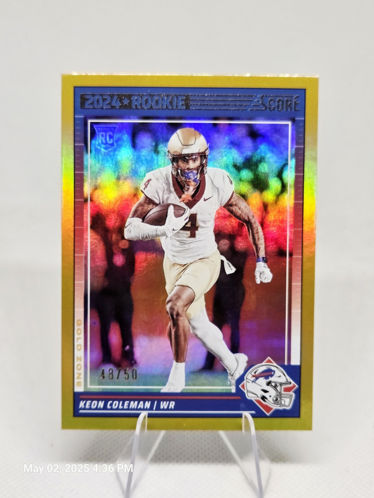 2024 Score - Gold Zone 337 Keon Coleman RC 48/50 Bills