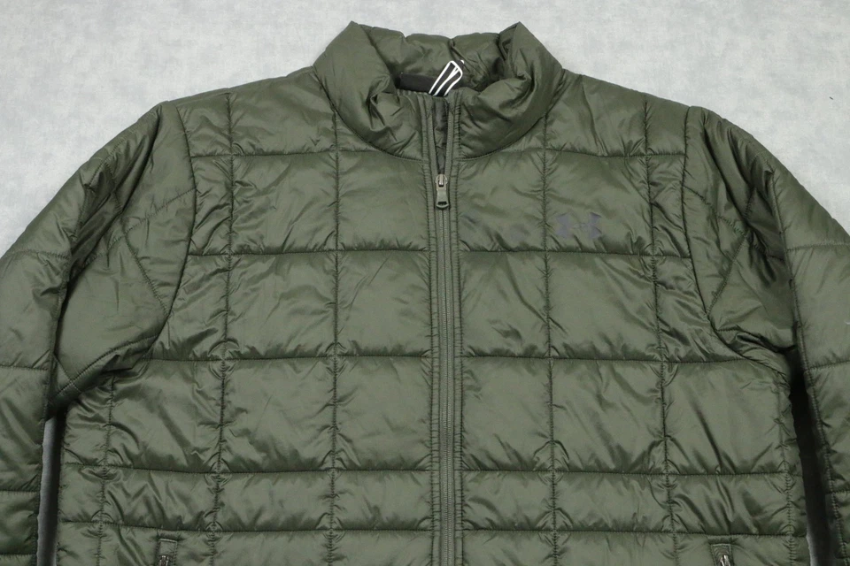 Under Armour Jacket Mens 2XL Green ColdGear Infrared Quilted Puffer Full Zip - Image 2 of 4