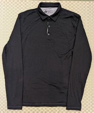 Woolly 100 Merino Wool Long Sleeve Polo Black Men's Size Medium