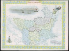 1850 - Antique Map of "TURKEY IN EUROPE"  Bulgaria Bosnia TALLIS COLOUR (17)