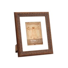 WYNCO 8x10 in Antique Bronze Ornate Classic Picture Frame, Matted for 5x7 Pho...