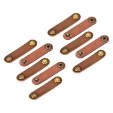 Leather Cable Tie Leather Cord Organizer 63x16mmLight Brown, Pack of 10