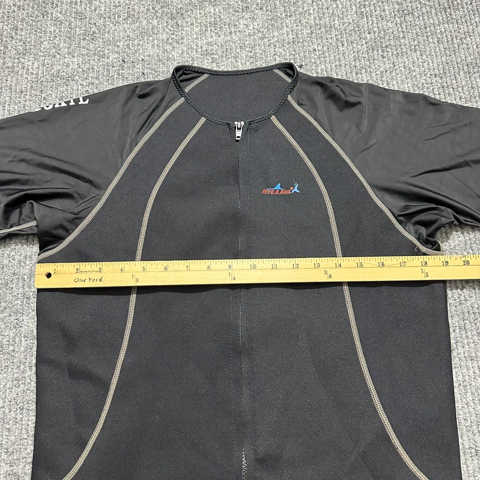 Dive & Sail Mens Rash Guard Shirt Size 2XL Black Short Sleeve Zip Swim Surf Top - Image 4 of 4