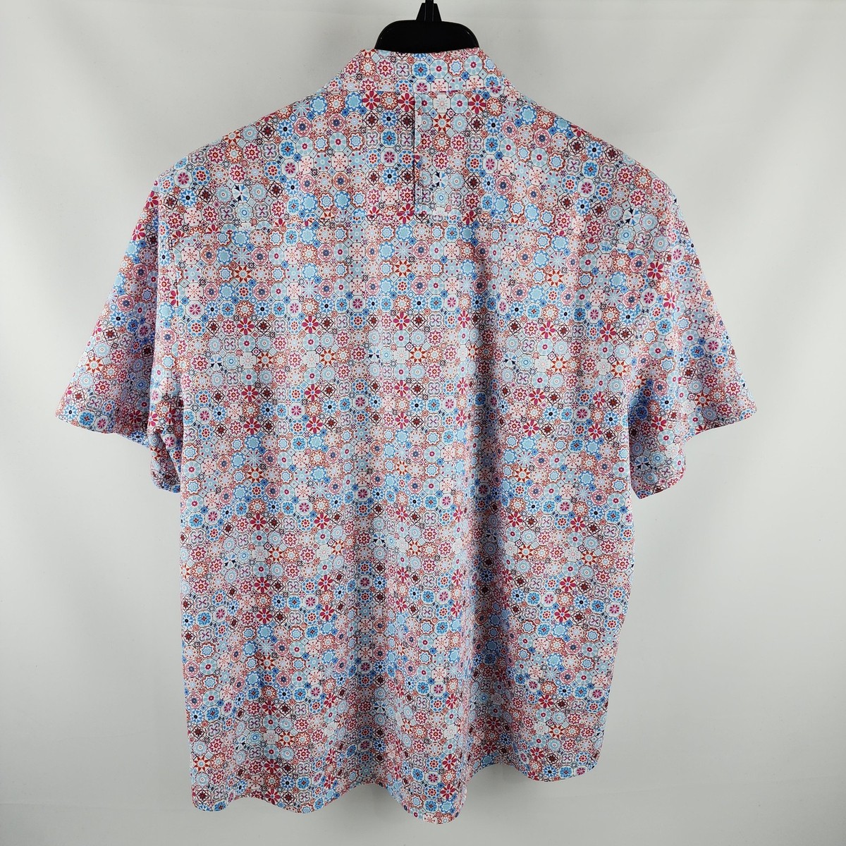 Johnston Murphy Shirt Mens XL Multi Mosaic Pattern S/S Button Down Collar View 2