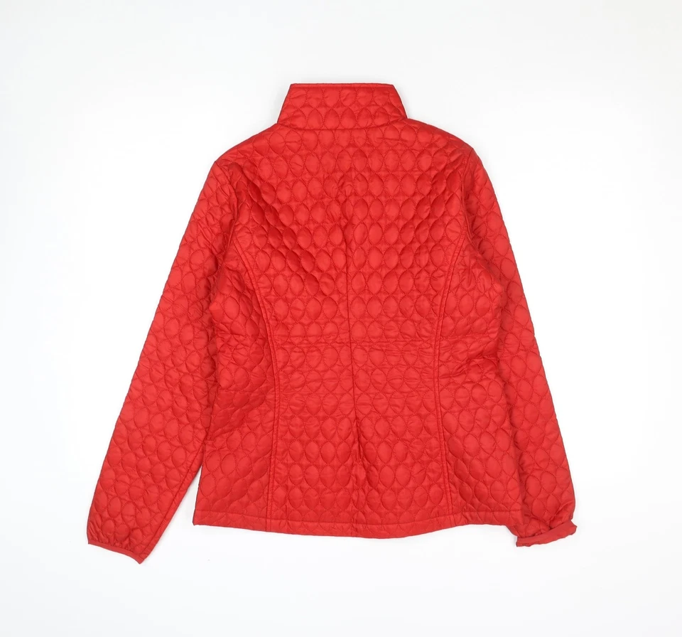 Lands' End Women Red Quilted Mid-Length Jacket XS Polyester - Image 3 of 4