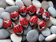 10er Set Mini Marienkäfer 🐞 Bemalter Stein Unikat 🐞 Handbemalt Glücksstein 🐞