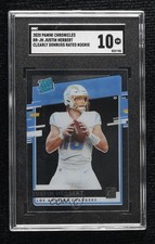 2020 Chronicles Clearly Donruss Rated Rookie Justin Herbert SGC 10 GEM 0w1