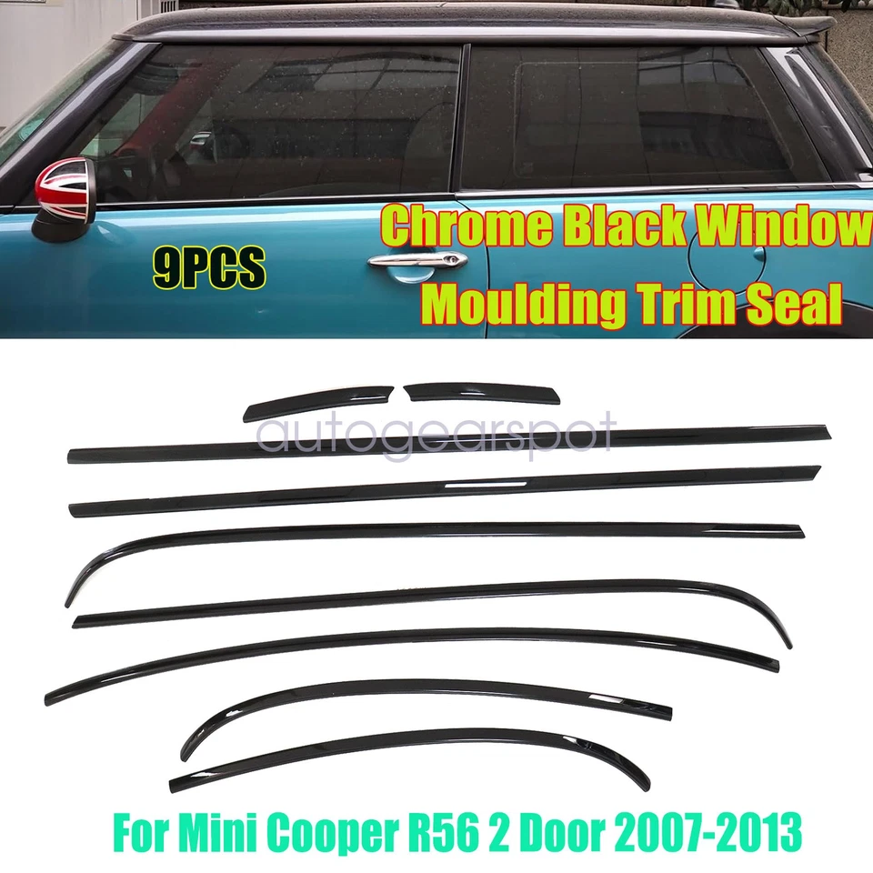 Sello de moldura de ventana cromado negro para Mini Cooper R56 2 puertas 2007-2013 nuevo Foto 2 de 4