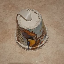 Dekorative Keramikglocke zum Aufh&auml;ngen, mehrfarbig, Vogelmotiv Winter