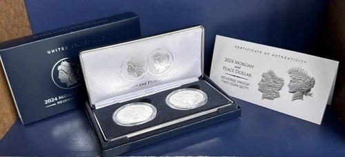 2024 Morgan & Peace Dollar Reverse Proof 99.9 Silver Two Coin Set