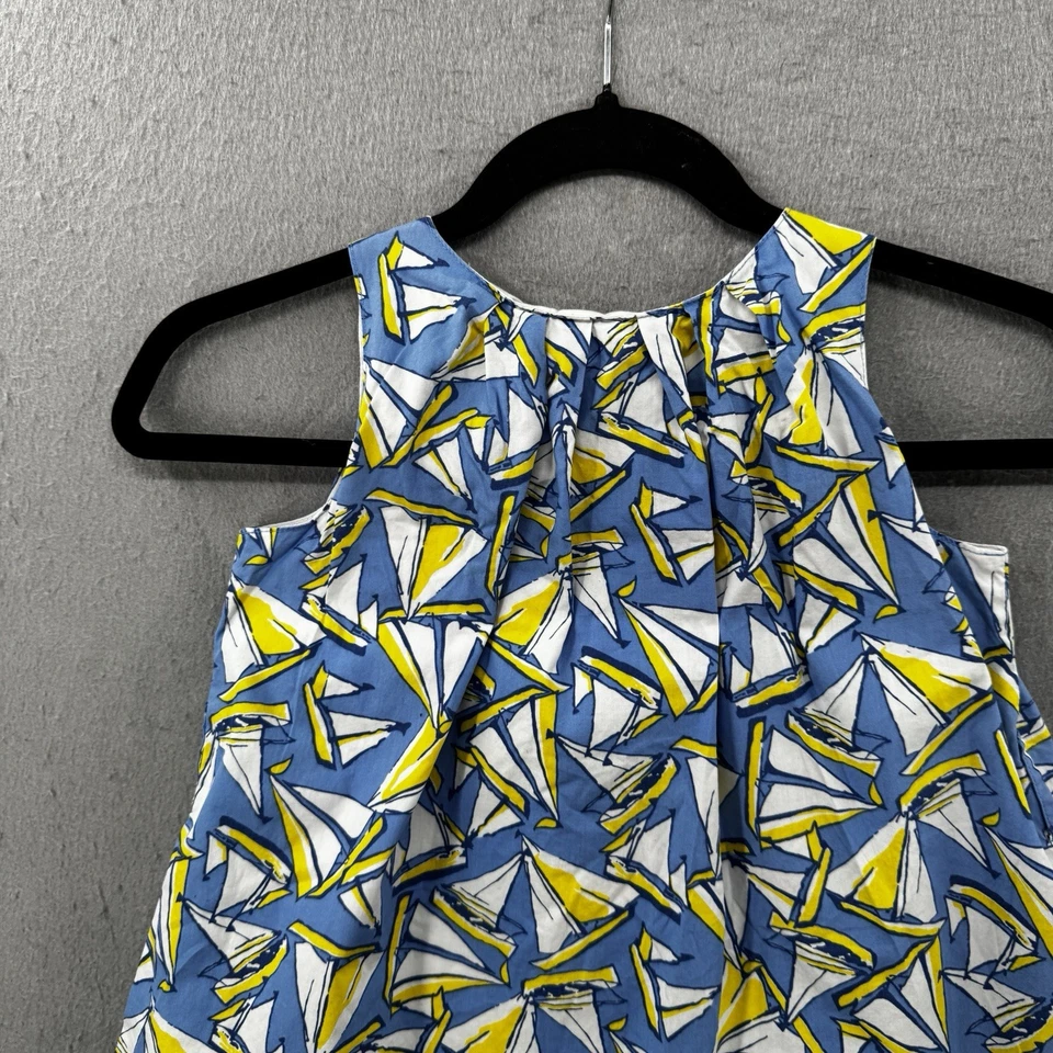 Maggie & Zoe Dress Girls Size 5 Blue Yellow Sailboat Whimsical Print Coastal - Image 4 of 4
