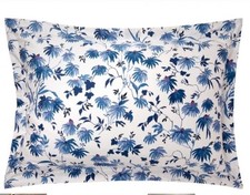 Ralph Lauren Adelaide Floral Sateen King Sham 20x36in Blue And White