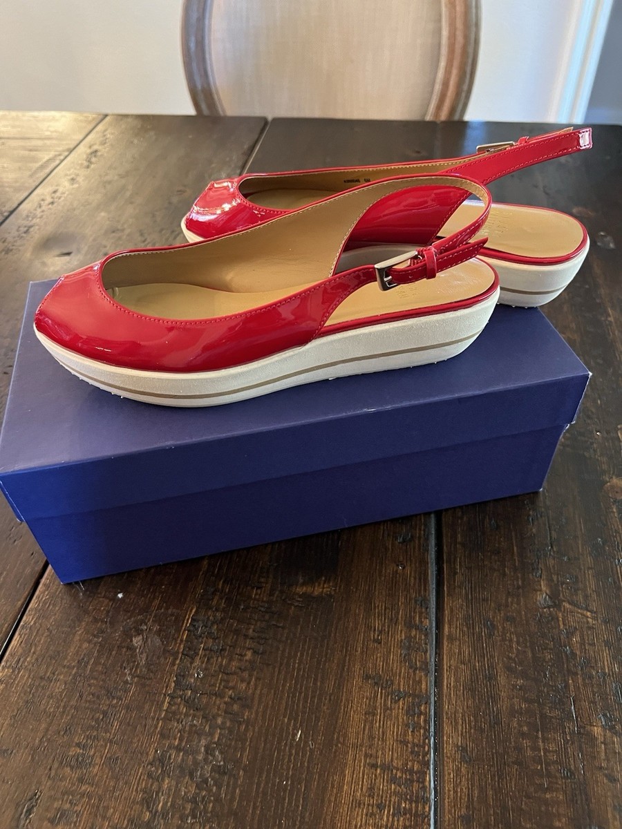 Stuart Weitzman Sandals Women 6M Red Slingback Patent