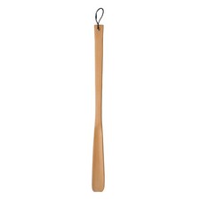 Wooden Shoe Horn 21.6" Straight Handle Shoe Helper Wood Shoehorns, Brown
