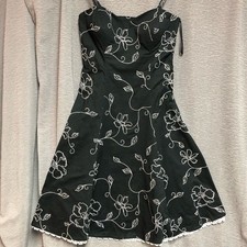 White House Black market size 6 black dress lace on bottom hem padded bodice