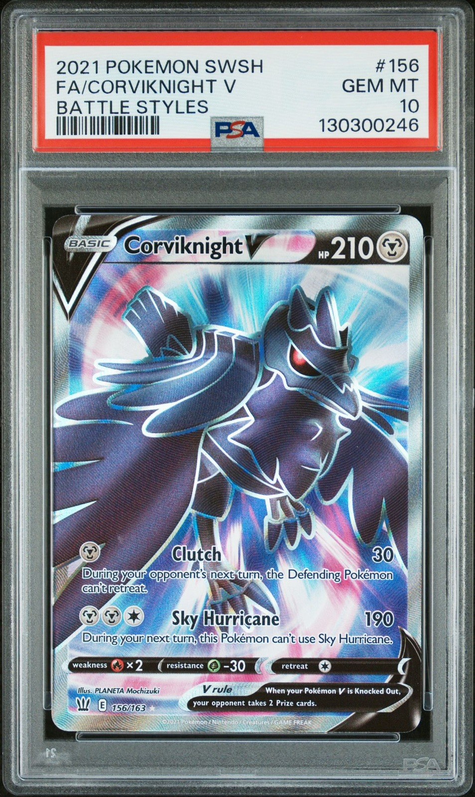 Corviknight V 156/163 PSA10 Battle Styles Full Art Ultra Rare Pokemon Card