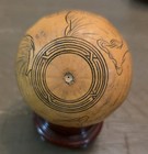 7 Vintage Chinese Finely Engraved Dry Gourds 2" H With Stands — photo 7