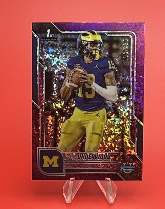 BRYCE UNDERWOOD 2025 Bowman Chrome U /225 Fuchsia Mini-Diamond 1st Bowman #196