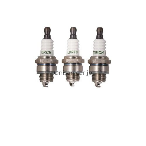 Three TORCH L8RTC standard spark plugs with integrated terminals replacing NGK
