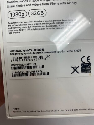 Apple TV 4th Generation 32gb Model A1625 - Black for sale online