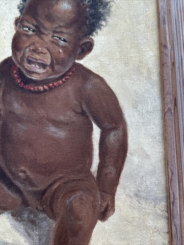 KENT COTTRELL PAINTING BLACK AMERICANA BABY AFRICAN AMERICAN LISTED ANTIQUE 1940 - Picture 8 of 17