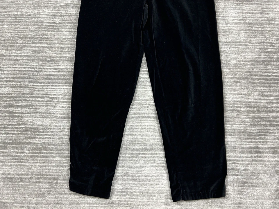 Pantalones Crazy Horse para mujer medianos negros de terciopelo cónicos informales Foto 3 de 4