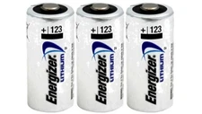 3 x CR123 Energizer 3V Lithium Batteries (CR123A, DL123, 123, EL123, CR17345)