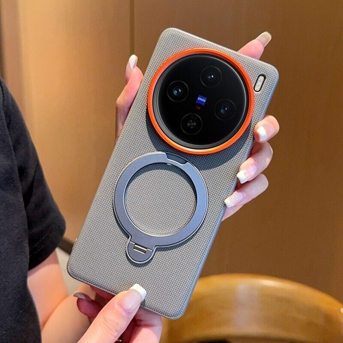 For ViVO X100s Pro, Phone Case Fashion Hybrid Armor Leather Magnetic Stand Cover - 第 12/16 張圖片