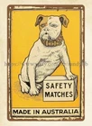1909 Matchbox Label vintage reproduction Safety Matches Bulldog metal tin sign