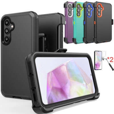 For Samsung Galaxy A35 5G Case+Screen Protector+Belt Clip Fits Otterbox  Defender | eBay