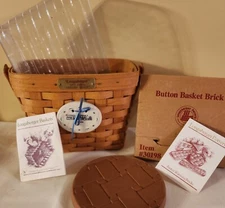 Longaberger Dresden Basket 1995 & Button Basket Brick. Great condition!