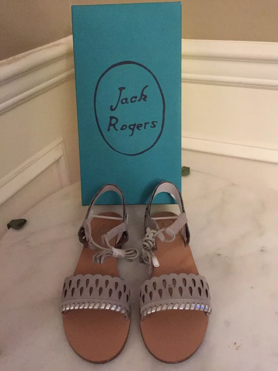 NIB Jack Rogers Dovegrey Silver Ruby Suede Sandal Size 7M eBay