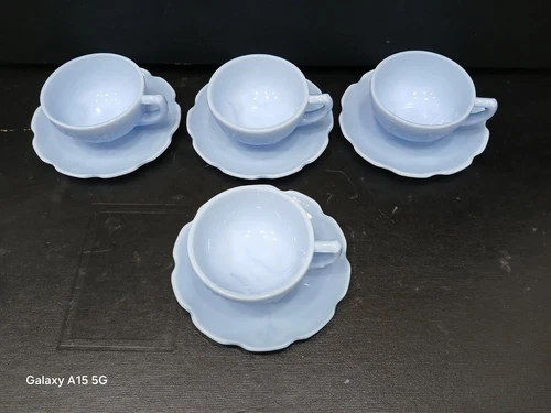 Vintage 4 Cherry Blossom Delphite Cup & Saucer Sets - Jeanette