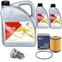 MotoröL Set Febi SAE 5W-40 7 Liter + ÖLfilter + Schraube FüR Audi A6 Avant 3.2